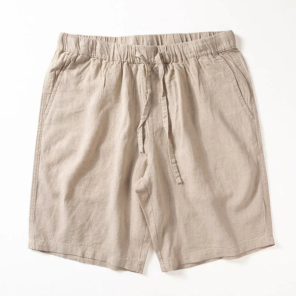 linen shorts mens summer thin linen medium pants straight loose solid color japanese vintage casual pants unique shorts style 1052