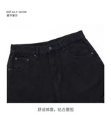 men american streetwear fashion loose casual hip hop wide leg black denim baggy jeans pants man y2k cargo jeans trousers unique cargo style 2326
