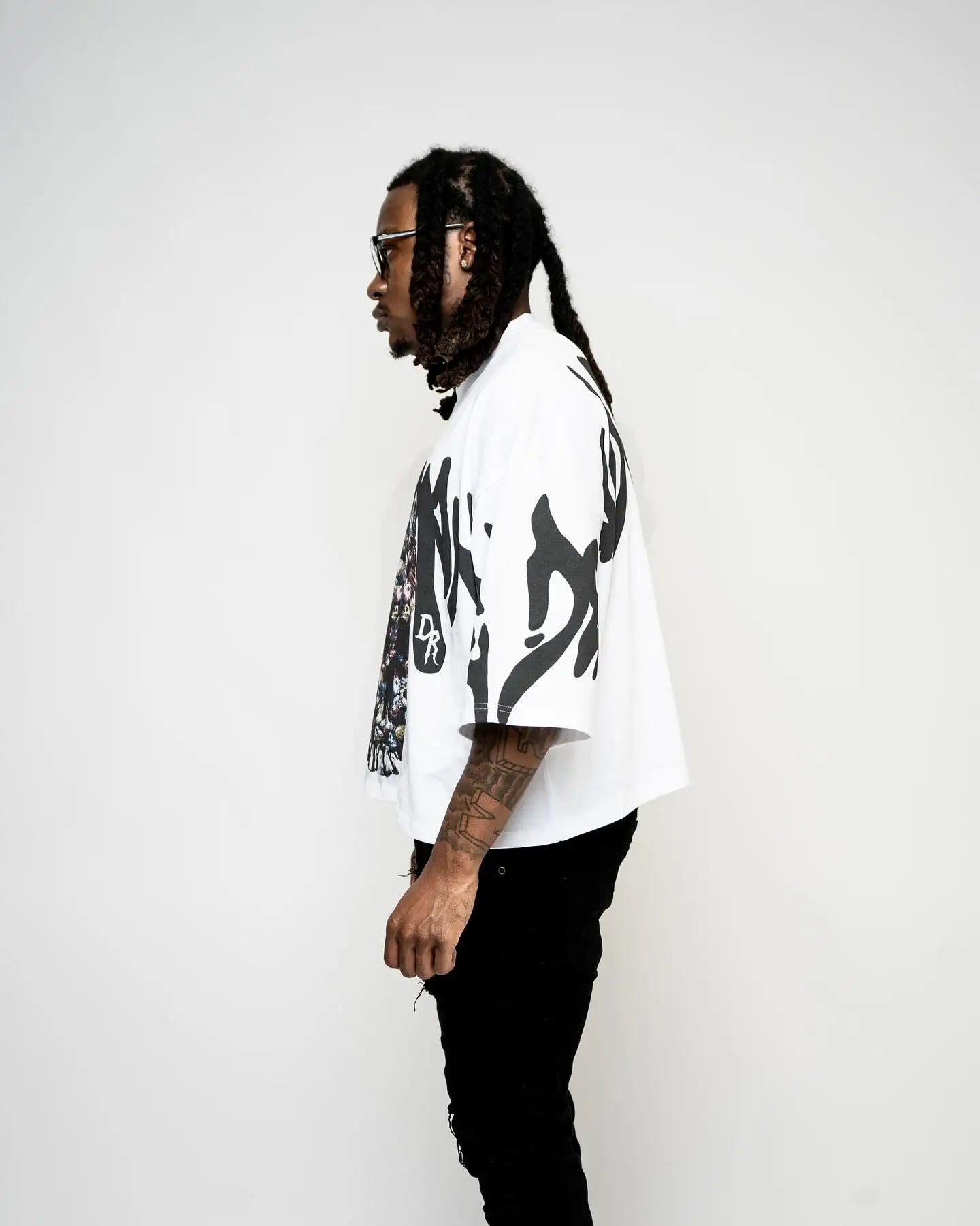 Y2k Chrome logo – Street Hip Hop Clothing Gothic Devil Pattern Print Oversized