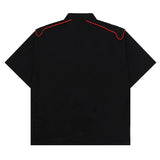 Fashion Mens Racing Embroidered Short Sleeves Shirt Casual Short Sleeve Hawaiian Shirt Hip Hop  Harajuku Streetwear Loose Shirts
