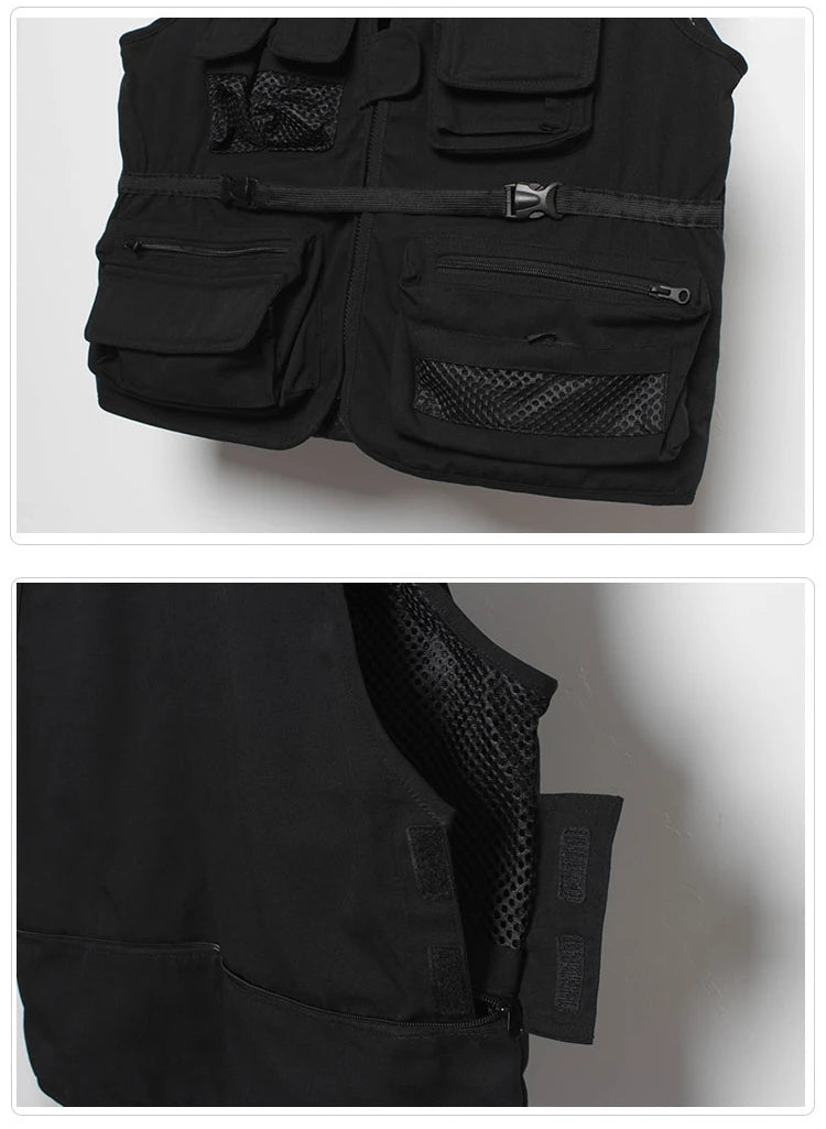 streetwear jacket featuring hip hop loose vest sportswear men casual cargo waistcoat with pockets military jacket coat streetwear tactical vests sweatshirts design – premium quality jacket for men