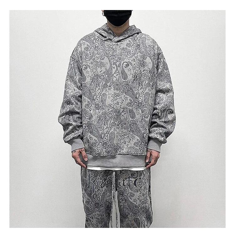 Vaporwave Drop – Fashion Paisy Hoodies Pullover Casual Suede Hooded – Streetwear Fashion for Men & Women