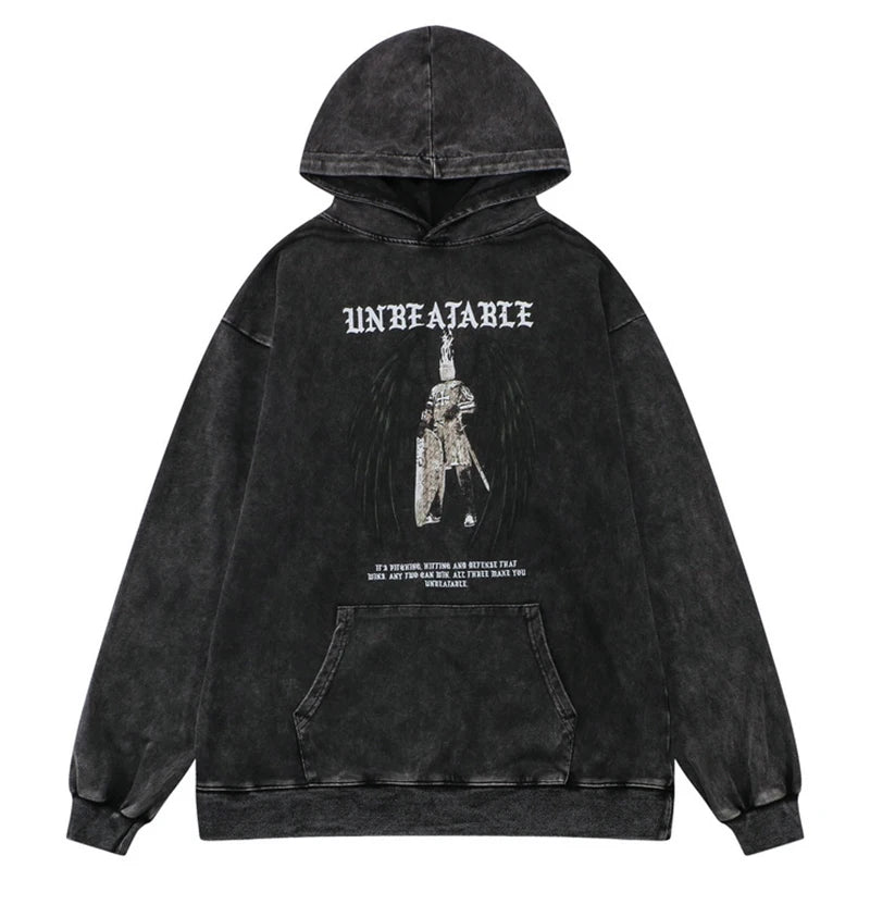 gothic aesthetic drop featuring rainbowtouches washed hoodie men high street knight fashion graphic print vintage anime hoodie hip hop unisex superior quality