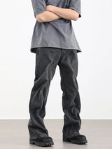 contorted fold design denim jean pants men straight biker jeans trousers 2023 fashion motorcycle unisex hip hop pants y2k pants unique jeans style 4177