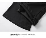 extended length edition wrinkle fashion men streetwear fashion hip hop vibe loose casual straight black suit pant trousers unique default style 1929