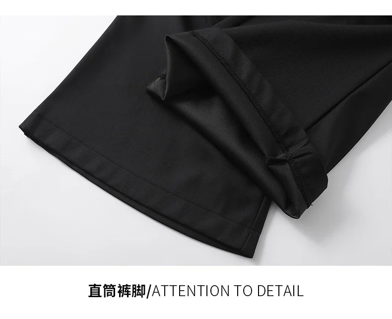 extended length edition wrinkle fashion men streetwear fashion hip hop vibe loose casual straight black suit pant trousers unique default style 1929