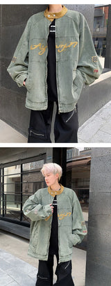 leather varsity jacket, cold weather layer, hip hop