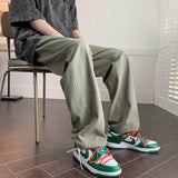 summer casual y2k streetwear straight pants men breathable korean fashion drape trousers solid color wide leg baggy sweatpants sporty tapered joggers