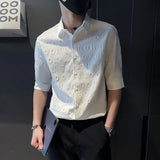 2023 Summer New Fashion Shirt Men's Short Sleeve Cardigan Casual Shirt Thin Section Men's Korean Short Sleeve Clothes