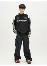 punk rivet denim jeans pants mens 2023 harajuku streetwear bottom zipper cotton casual oversize joggers straight pants trousers unique joggers style 4469