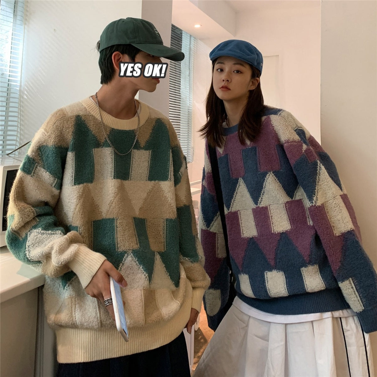 unisex flame knitwear, statement piece, trendy streetwear apparel for men and women