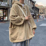 Style High Street Corduroy Hooded Sweatshirt For Men Autumn And Winter