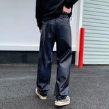 men streetwear fashion hip hop punk gothic vibe casual straight leather pant man y2k trousers motorcycle pants stage clothing minimalist street pants