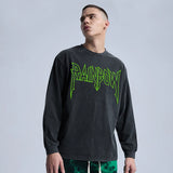 Sadcore Streetwear – Rainbowtouches Washed Long T Shirt Unisex Vintage Fashion Dr – Edgy Streetwear for All Genders