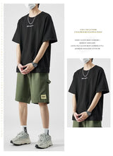 summer american casual retro shorts for men 2025 new loose straight short sweatpant streetwear fashion five point baggy bermudas unique joggers style 340