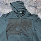 Punk-inspired gothic hoodie with rebellious metal art