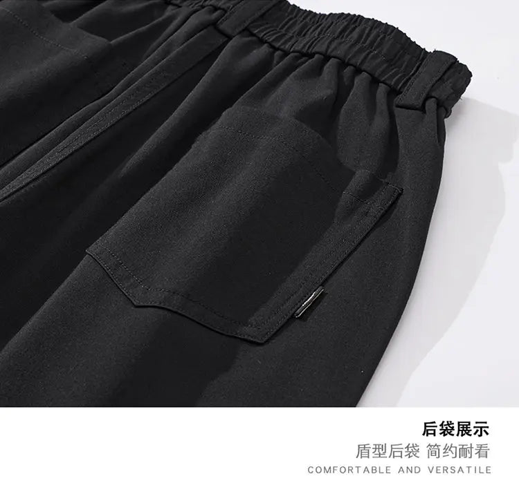 mens trend streetwear fashion loose casual plus size straight wide leg suit pant office man commute work pants trousers unique default style 2204
