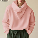 Fashion Casual Style Tops Incerun New Mens Pile Collar Design Hoodies
