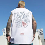 Sadcore Crying character – New Anime Cartoon Pizza Print Tank Tops Men 2024 Summer Hip