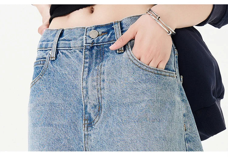 Men Women American Streetwear Vintage Washed Denim Loose Casual Wide Leg Baggy Jeans Couple Harem Jeans Trousers
