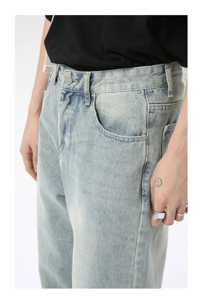 vintage baggy jeans mens streetwear hip hop loose blue denim pants hi street luxury designer jeans trousers man unique jeans style 4483