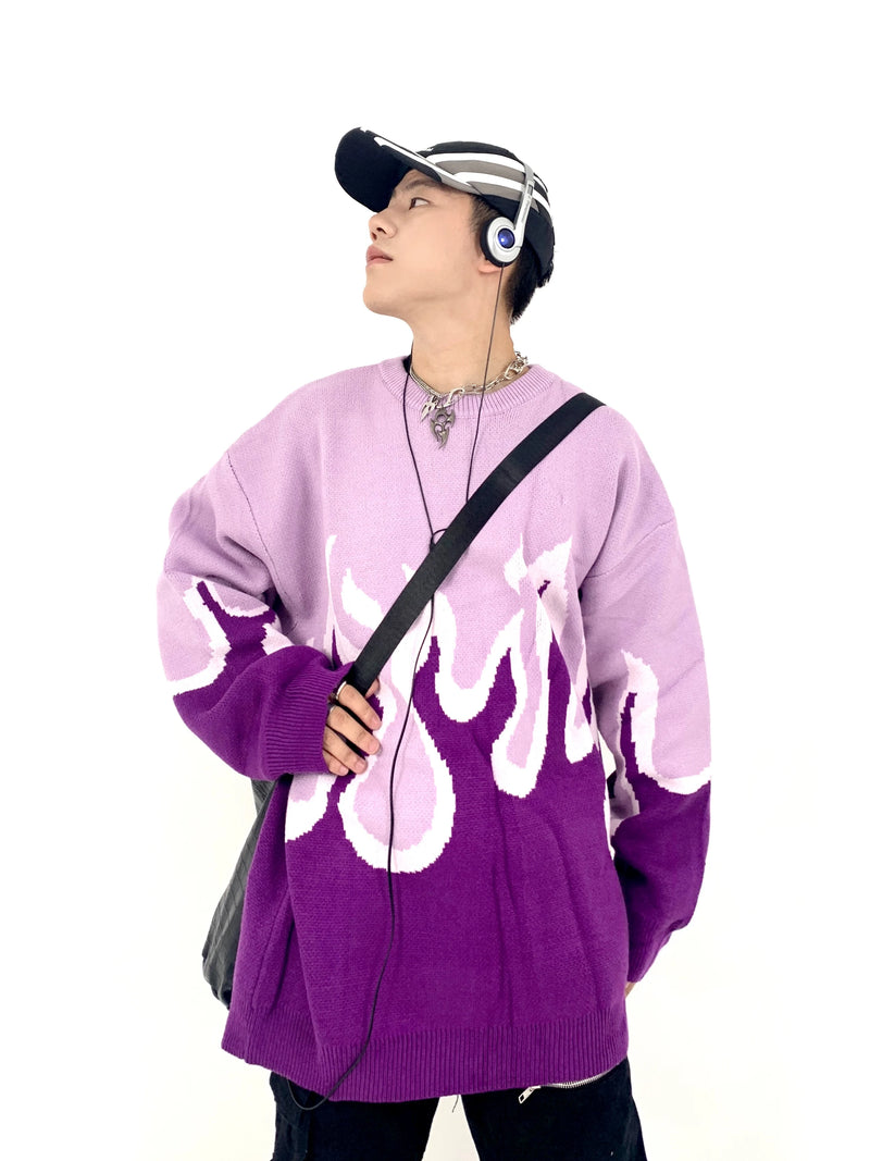 loose fit o-neck sweater, daily wear knit, cozy fashion fit, stylish street outfit, modern aesthetic appeal