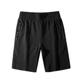 New Novelty high quality Men Luxury Side Metal Rivets Comfortable Classic Striped Skateboard Street Cotton Casual Shorts #D51