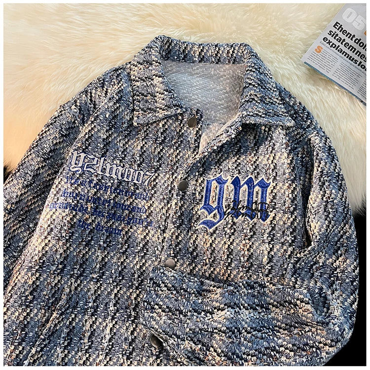 streetwear unisex material hip wear american-retro-plaid-jacket-korean-trend-couple-jackets-embroidery-design-unisex-outerwear-loose-plus-size-mens-coat high design fashion premium fit essential urban image quality style style print oversized - graphic 319ff1 casual everyday hop streetwear design ID d48a8