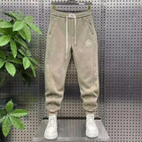 elastic waist casual pants mens fashion fleece thick baggy tapered cuffs joggers trousers baggy sweatpants gym jogger trousers unique joggers style 1846