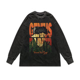 Glitchcore Design – Rainbowtouches Washed Long T Shirt Men Vintage Fashion Creat – Edgy Streetwear for All Genders