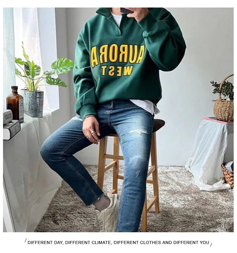 Trendy Brand Handsome American Ins Bombing Street Men Autumn Japanese High-end Y2K Street Casual Versatile Polo Shirt Top Jacket