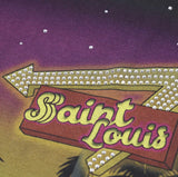 24ss Saint Louis Future Vintage Retro Print High-Street Cotton Short Sleeve Washed Distressed Tops T-Shirt For Summer