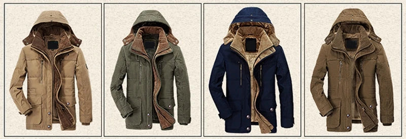 New 2022 Men's Casual Jacket Fashion Winter Parkas Male Fur Trench Thick Overcoat Heated Jackets Cotton Warm Coats Long-sleeved