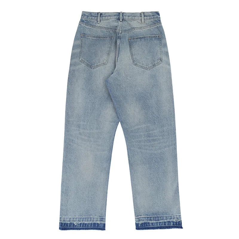 Destroy straight-leg wide jeans