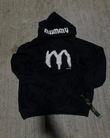 2024 Y2K Street Fashion Loose Hoodie Retro Letter Embroidery Oversized