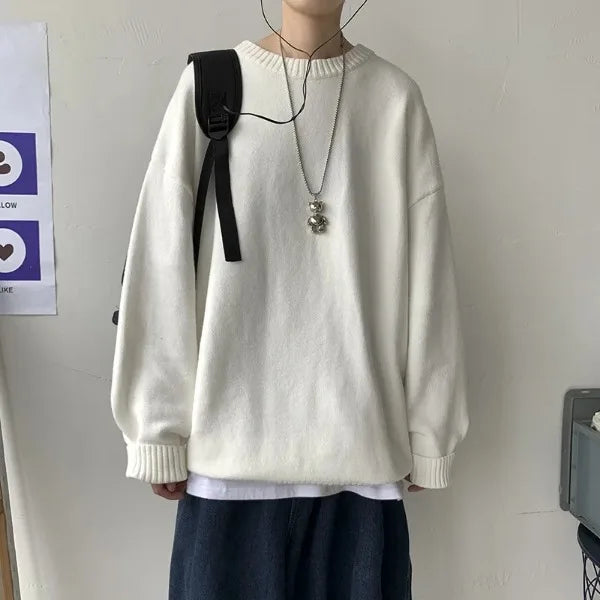 bold fire sweater, layered fit piece, aesthetic soft knit grunge sweater for cozy streetwear