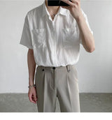 2023 Summer New Fashion Simple Style Loose Short-sleeved Fashion Shirts Men Tops Trendy All-match Short-sleeved BoutiqueClothing