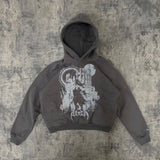 European And American New Dark Style Printed Oversized Hoodie Men Y2K
