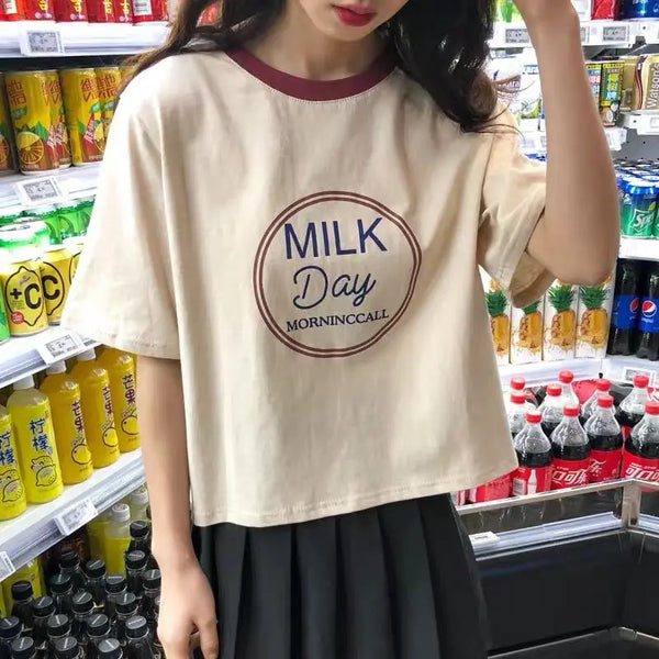 Y2k Tribal flame – Short Short Sleeved T Shirt For Female Students New Korean S