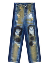 2024 hip hop ripped jeans y2k american style destroyed hole baggy denim pants wash vintage retro jean hipster unique jeans style 5471