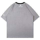 Vaporwave Graphic tee – Men Harajuku High Street T Shirt Patchwork Contrasted Raglan