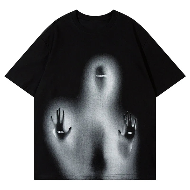 Trapwear Graphic tee – Men Y2K Oversize T Shirts Punk Gothic Unreal Figure Sos Grap