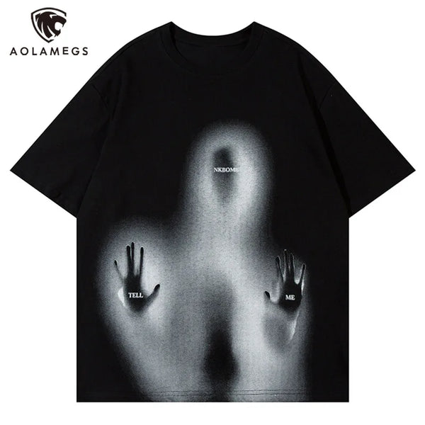 Trapwear Graphic tee – Men Y2K Oversize T Shirts Punk Gothic Unreal Figure Sos Grap