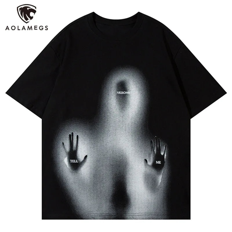 Trapwear Graphic tee – Men Y2K Oversize T Shirts Punk Gothic Unreal Figure Sos Grap