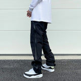 american street wear machine oversized joggers pants rubber side zipper nylon casual pants harajuku mens black track pants casual joggers