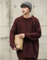 layered flame street knit, photo-ready knit, trendy urban fashion top for men, layered streetwear look