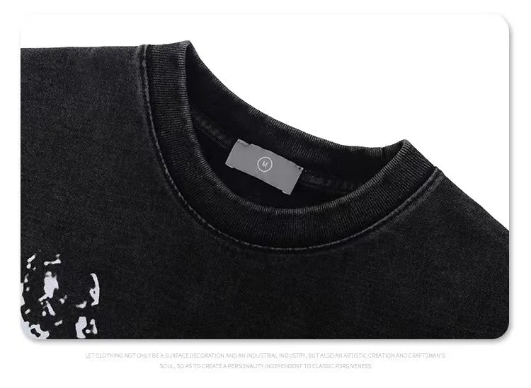Hip-hop rap album featuring heroes and villains printed with short-sleeved shirts