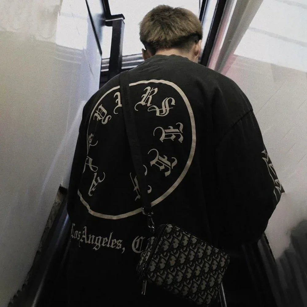 2023 Fashion Brand American Streetwear Retro Wash Plus Size Mens Loose