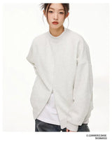 Stand Collar Half Zipper Pullover Casual Sweatshirt Men Women Streetwe