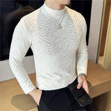 Cyberpunk Crying character – Semi Turtleneck Stretch Slim Fit T Shirt Men Long Sleeve Thi